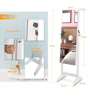 Abschließbar Schmuckschränke Schmuckschrank Schmuck Organizer mit Standspiegel - Bild 1 von 8