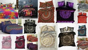 Queen Quilt Bettbezug Mandala Hippie Bettdecke indische Bettwäschebezug Set Boho - Bild 1 von 1