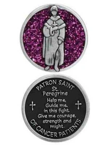 COMPANION COIN, SAINT PEREGRINE PATRON SAINT OF CANCER PATIENTS W Message Prayer - Picture 1 of 3