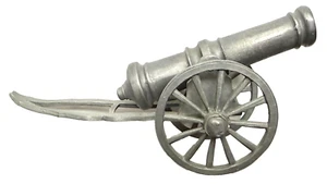 DE COLECCIÓN PELTRO CAÑÓN DE PELTRE FINO SOBRE RUEDAS 5" LARGO RÉPLICA HECHO EN ITALIA - Imagen 1 de 5