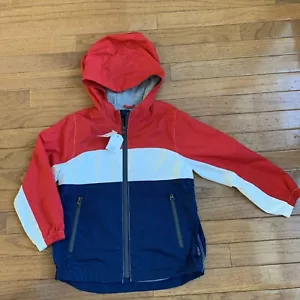 GAP Toddler Light Weight Jacket Red Whit Blue Size 5 Years Full Zip Hood NWT - Picture 1 of 6