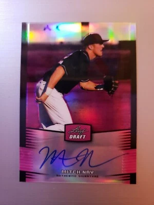 2012 LEAF DRAFT MITCH NAY PINK ROOKIE AUTO LOW #'D 19/25.  BEAUTIFUL ROOKIE AUTO - Image 1 of 3