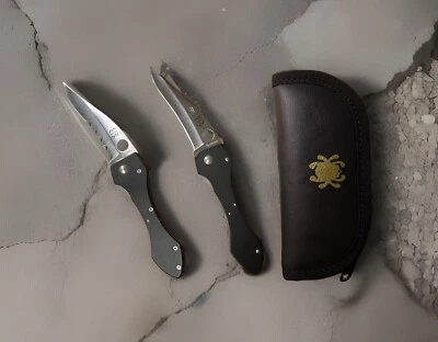 PAIR Vintage Spyderco Shabaria C59BMP  C59BMPS Japan-Very Rare Discontinued 2002 - Image 1 of 4