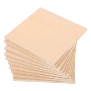 10 Pcs DIY Basswood Laminate Craft Sheet Sheets Wooden Cut Unfinished - Picture 1 of 12