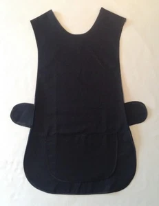 NEW LADIES POLY/COTTON PLAIN BLACK TABARD OVERALL APRON WITH FRONT POCKET - Picture 1 of 1