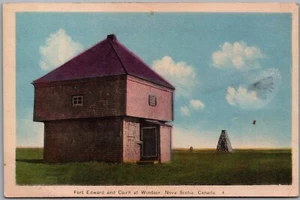 Postcard Windsor Nova Scotia Fort Edward and Cairn Block House Hants County - Bild 1 von 2