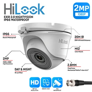 TELECAMERA A CUPOLA HILOOK HIKVISION THC-T120-MC 2MP HD 1080P EXIR HDTVI AHD IP66 IR 20M