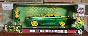 Marvel Avengers Loki and 1963 Ford Thunderbird Diecast 1:24 Scale Jada #33357 - Picture 1 of 11