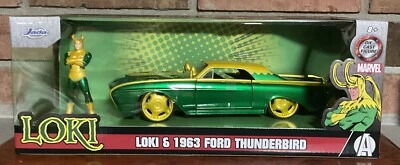 Marvel Avengers Loki and 1963 Ford Thunderbird Diecast 1:24 Scale Jada #33357 - Image 1 of 4