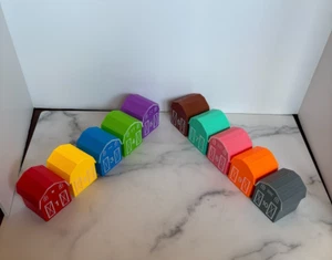 Colorful Counting Barn Boxes - Removable Lids - Learning Montessori Blocks 1-10 - Picture 1 of 5