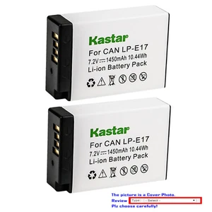 Kastar Replacement Battery Pack for Canon LPE17 9967B02 LPE17 LPE17HE BG-E18 IR - Picture 1 of 8
