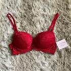 Smart & sexy red lace push up underwire bra 32 A NWT