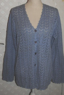 Cárdigan Maggie Sweet Vintage Para Mujer M Crochet Azul Colonial Algodón Ramie Foto 1 de 4