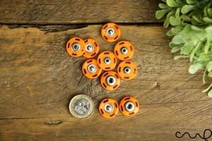 5 Pairs Orange Snap Metal Fastener Popper Press Studs Plastic Sewing Round 18mm - Picture 1 of 8