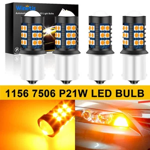4Pcs 1156 30SMD LED Turn Signal Light Bulbs BA15S 7506 Anti Hyper Flash Amber - Bild 1 von 12
