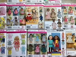 Semplicità modelli di cucito non tagliati bambole vestiti 38 cm bambole bambino o bambole 45,5 cm - Foto 1 di 12