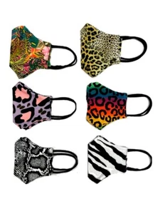 Tropical Leopard Zebra Snake Skin Print Mask Reusable Washable Face Masks - Picture 1 of 14