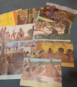 9 Vintage Native American Peoples themed posters 1950's by Pontiac Motors - Picture 1 of 5