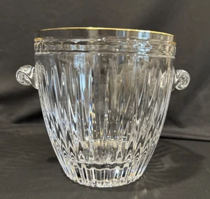 Vintage Marquis By Waterford Hanover Gold Rimmed Ice Bucket Clear 6.3" Diameter - Picture 1 of 7