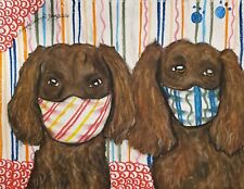 Boykin Spaniel in Quarantine Original 11 x 14 Pastel Painting Dog Art Ksams