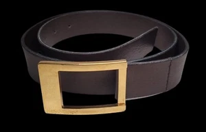 YVES SAINT LAURENT YSL CEINTURE BEAU CUIR MARRON VINTAGE - Imagen 1 de 11