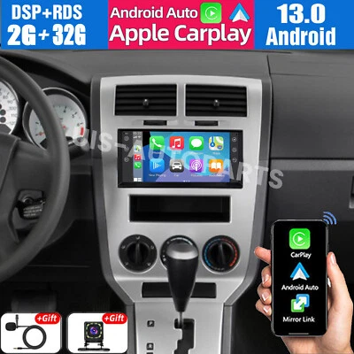 Para Dodge Caliber 2007-2012 Android Auto Apple CarPlay Coche Radio Estéreo GPS Navegación Foto 1 de 4