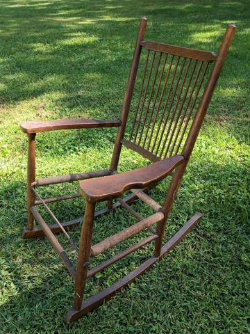 antique childs wooden rocking chair shaker style windsor primitive frame estate Cover