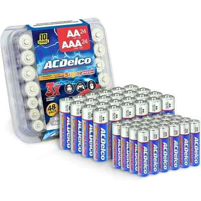 ACDelco AA and AAA Batteries, 48-Count Combo Pack Alkaline Battery, 24 Count Eac - Image 1 of 4