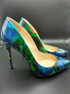 Christian Louboutin Taglia 36 US 6 Pigalle Follie Metrografo Tacchi Verdi - Foto 1 di 6