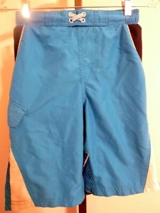 OP L (10 12) Boys Blue Swimming Trunk Shorts Drawstring Waist - Picture 1 of 4