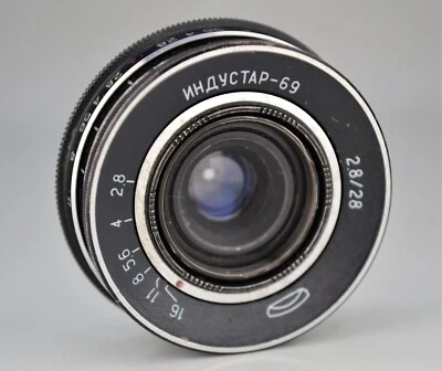 SERVICED! USSR PANCAKE INDUSTAR-69 LENS f2.8/28 M39 mount (2) - Image 1 of 4