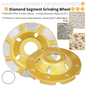 80mm Diamond Segment Grinding Wheel Cup Disc Grinder For Concrete Granite Stone - Picture 1 of 8