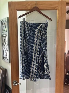 Lauren Ralph Lauren 6 Petite Seidenleinen blau Boho Festival Rock Krawatte - Bild 1 von 5
