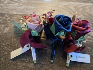 Artificial Rose Flower Groom Boutonniere Corsage Wedding Flower Men's Suit Decor - Picture 1 of 5