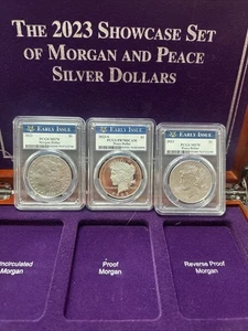 23 $1 Set (3) Fits (6) Morgan & Peace Graded PR70 & MS70 3 Coins & Box! - Picture 1 of 12