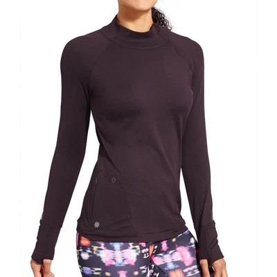 Camiseta deportiva Athleta Superluxe media cremallera negra manga larga 347817 Foto 1 de 4