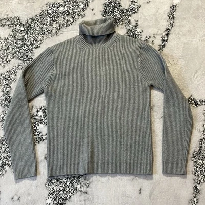 Suéter J Crew para mujer talla pequeña gris acanalado cuello alto tejido básico preppy Foto 1 de 4