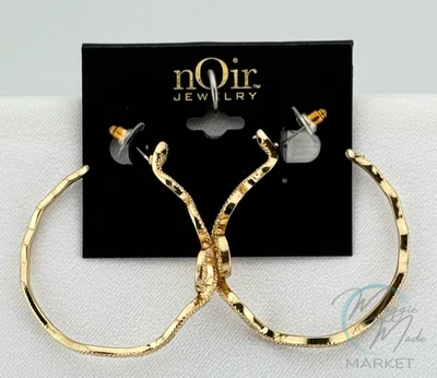 Nuevos Pendientes Aro Serpiente Oro Joyería Negro - Diseño Colgante Serpiente Texturizada Foto 1 de 4