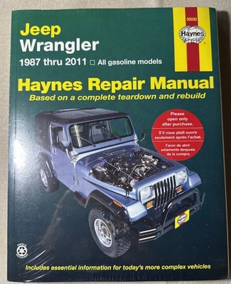 NOVO Selado Jeep Wrangler 1987-2011 Tune-up Shop Serviço Manual de Reparo Livro - Imagem 1 de 2
