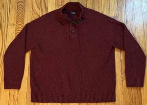 UNTUCKit Gordonne 3 Button Burgandy Lambs Wool Sweater Mens 2XL - Picture 1 of 7