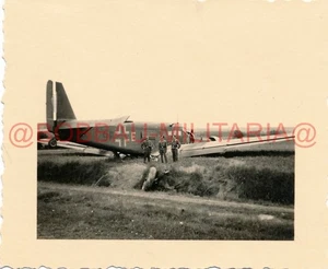 A82 Foto Belgien Philippeville 1940 Junkers JU52 Flugzeug Bauchlandung Kennung ! - Bild 1 von 2