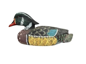 NORTHWEST ARTISAN GUILD Vintage Wood Duck Decoy 12” Hand Carved & Painted - Picture 1 of 6