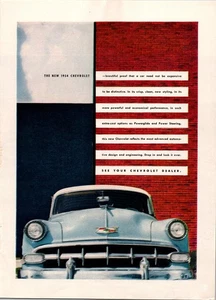 1954 Chevrolet Bel Air oder 210 himmelblau Auto Foto Chevy Oldtimer Print Anzeige - Bild 1 von 1