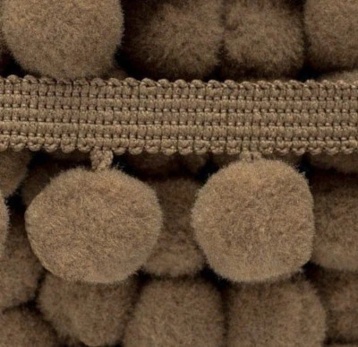 ab 2,0 m Bommelborte (1,99 €/m) 35 mm Ø20 mm Hellbraun Pompon Pompomband Pompons - Bild 1 von 4