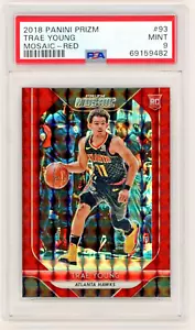 2018 PANINI MOSAIC - RED PRIZM #93 TRAE YOUNG ROOKIE RC PSA 9 MINT - Picture 1 of 2