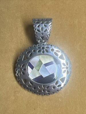 ¡BROCHE/POTENCIADOR COLGANTE ESTERLINA CON INCRUSTACIONES DE MOSAICO PIEDRAS PRECIOSAS CAROLYN POLLACK! Foto 1 de 4