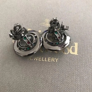 Vivienne Westwood Tiny Orb Earrings Gunmetal without drawstring - Picture 1 of 4