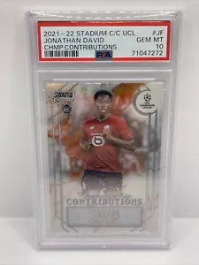 21-22 Stadionclub UCL Jonathan David Chmp. Contributions PSA 10 Rookie-Karte - Bild 1 von 2