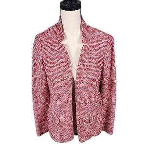 Blazer tejido Talbots para mujer talla 12 PETITE rojo suave manga larga ropa de trabajo bolsillos - Imagen 1 de 12
