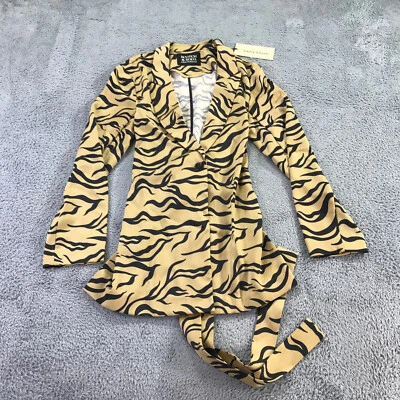 New Scotch Soda Jacket Womens Large Sports Coat Printed & Belted Satin Blazer A3 - Image 1 of 4